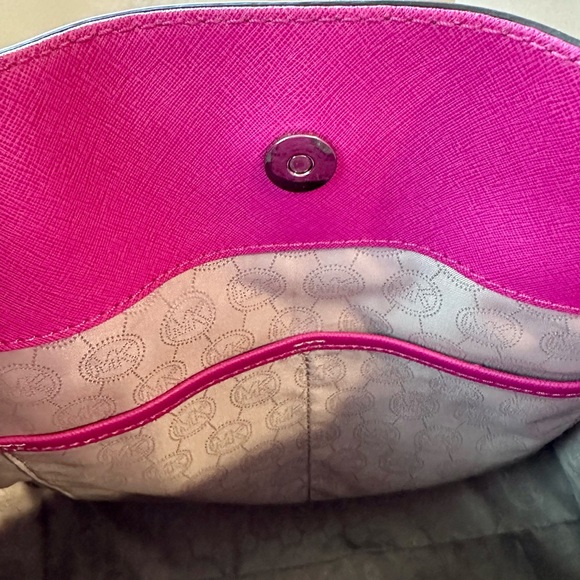 Michael Kors Hamilton Large Saffiano Leather Raspberry Tote, EUC - Picture 7 of 12